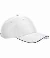 BB195R B195R Beechfield Team Sports-Tech Cap White / French Navy colour image